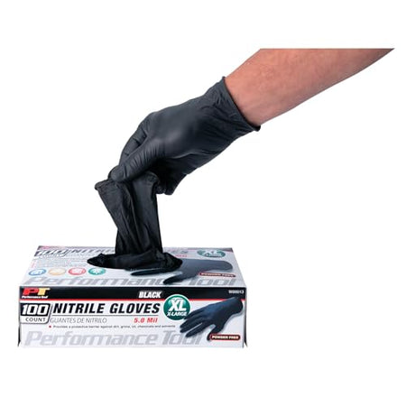 PERFORM TOOL W89012 BLK NITRILE GLOVES 100 LG
