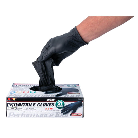 PERFORM TOOL W89012 BLK NITRILE GLOVES 100 LG