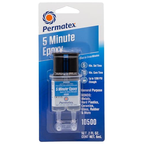 Permatex Permatex 10500-5 Minute Epoxy, Single-Use Syringe for General Purpose Creates a Hard, Rigid Bond