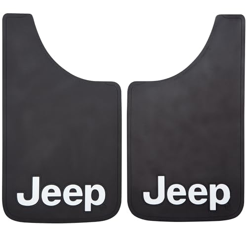 Plasticolor Plasticolor 000541R01 Jeep White Logo 11x19 Easy Fit Mud Guard - Set of 2