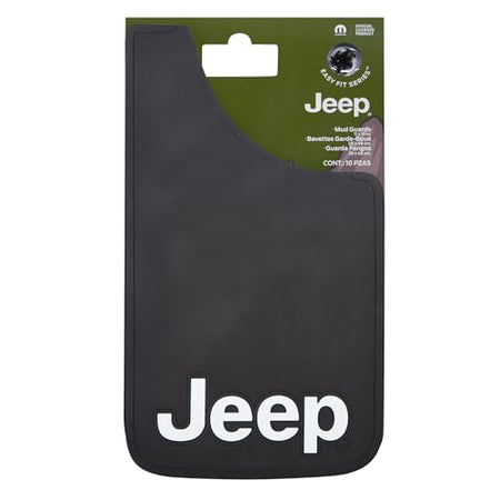 Plasticolor Plasticolor 000541R01 Jeep White Logo 11x19 Easy Fit Mud Guard - Set of 2
