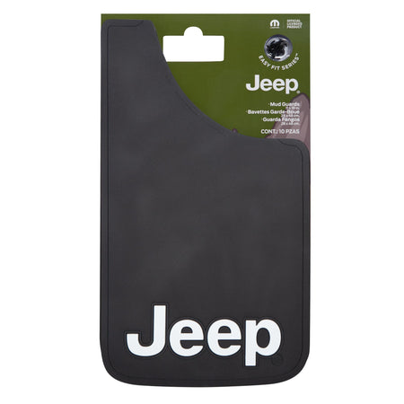 Plasticolor Plasticolor 000541R01 Jeep White Logo 11x19 Easy Fit Mud Guard - Set of 2