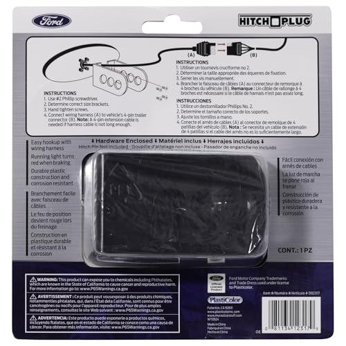 PLASTICOLOR 002317R01 Ford Lighted Hitch Cover Towing & Hitches