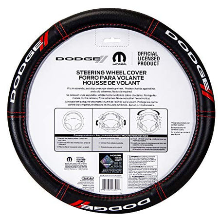 Plasticolor Plasticolor 006694R01 Dodge // Deluxe High Contrast Stitching Premium Steering Wheel Cover for