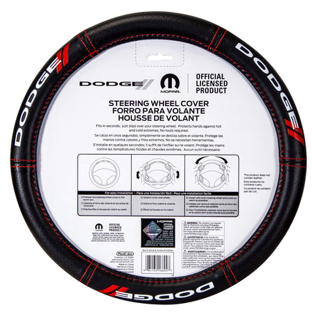 Plasticolor Plasticolor 006694R01 Dodge // Deluxe High Contrast Stitching Premium Steering Wheel Cover for