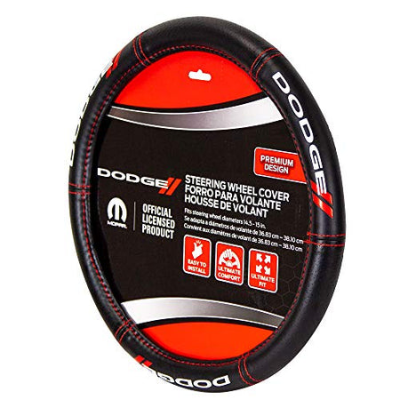 Plasticolor Plasticolor 006694R01 Dodge // Deluxe High Contrast Stitching Premium Steering Wheel Cover for