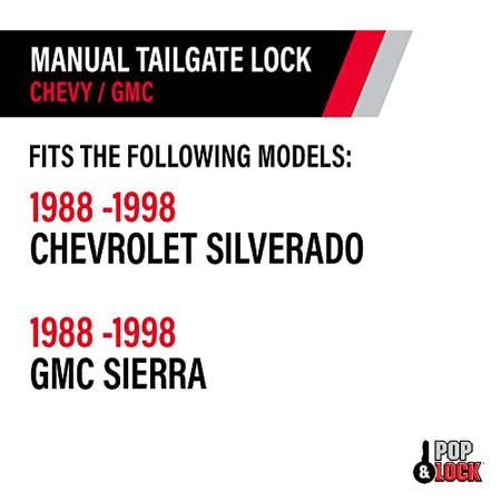 POPNLOCK LLC PL1050 Pop & Lock  Black Manual Tailgate Lock for Chevy/GMC Truck & Exterior