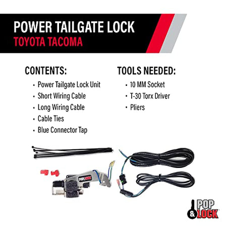 POPNLOCK LLC PL8521 Pop & Lock – Power Tailgate Lock for Toyota Tacoma, Fits Models 200...