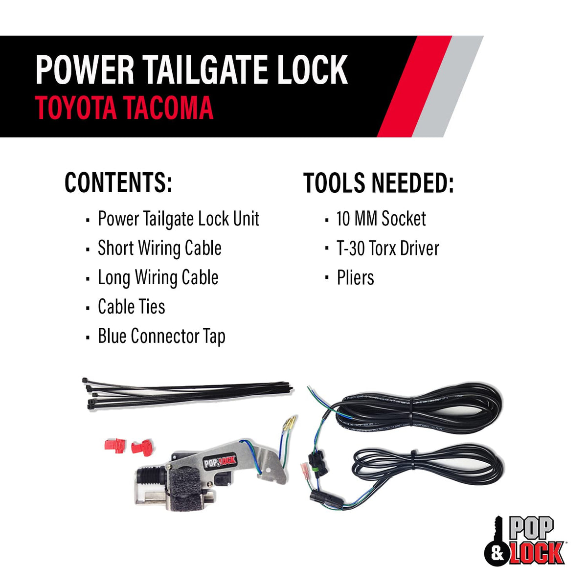 POPNLOCK LLC PL8521 Pop & Lock – Power Tailgate Lock for Toyota Tacoma, Fits Models 200...