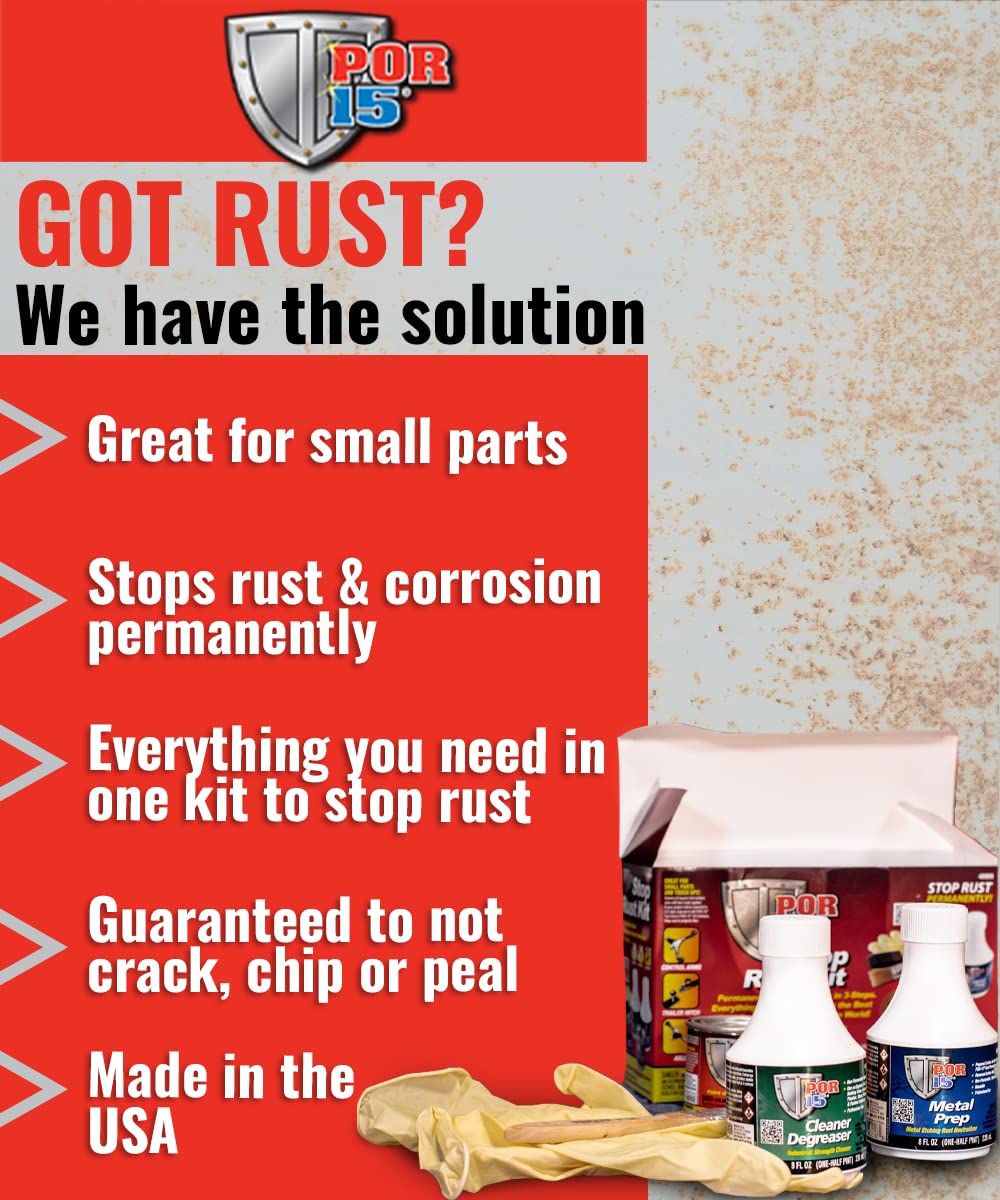 POR 15 051491409094 POR-15 Stop Rust Kit, Non-Porous Coating Seals and Protects Metal f...