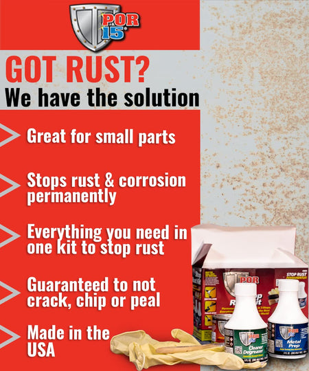 POR 15 051491409094 POR-15 Stop Rust Kit, Non-Porous Coating Seals and Protects Metal f...