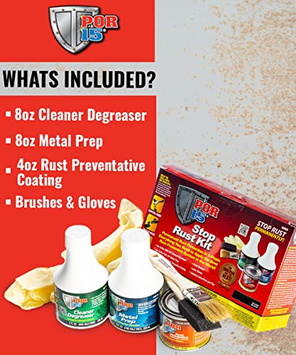 POR 15 051491409094 POR-15 Stop Rust Kit, Non-Porous Coating Seals and Protects Metal f...