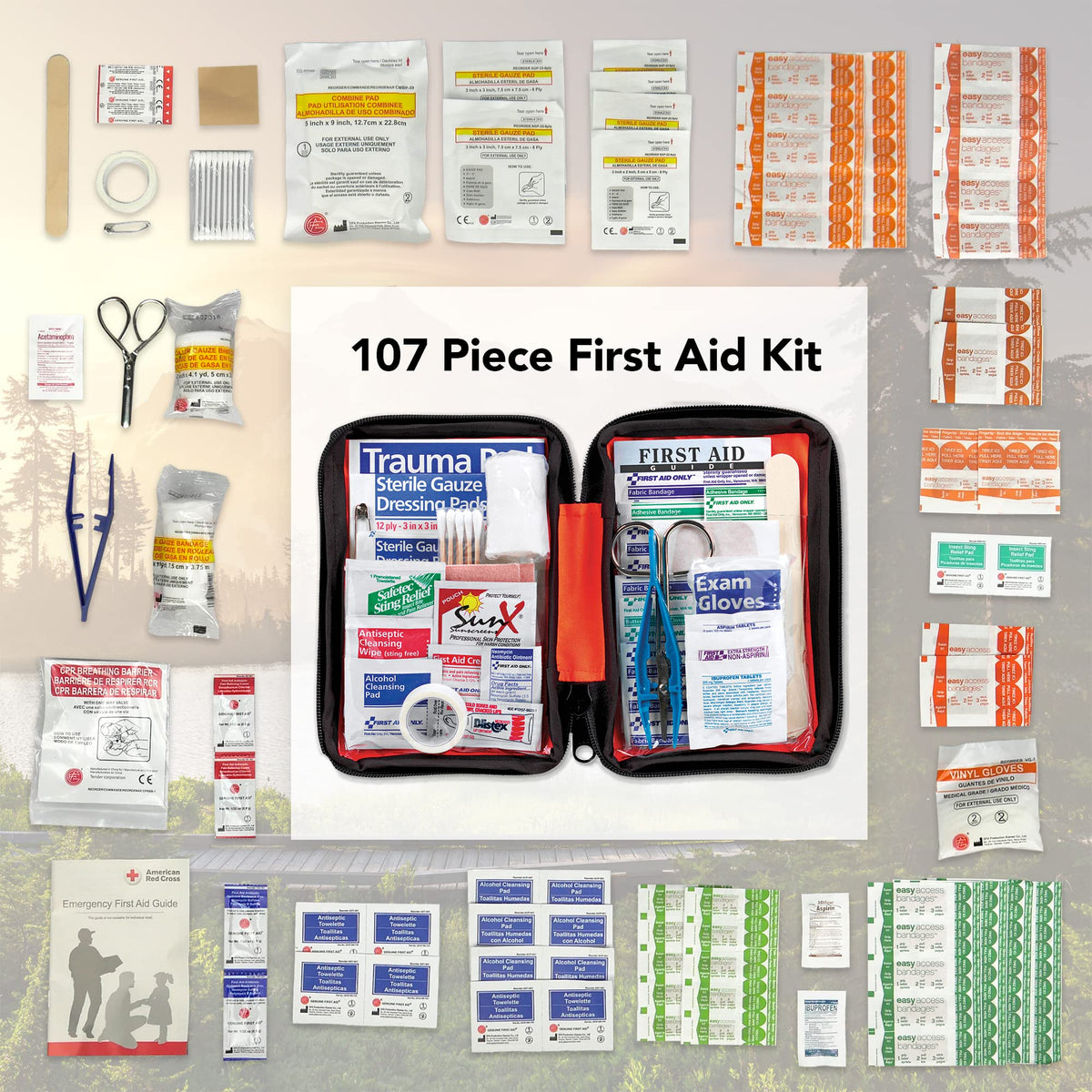 READY AMER 74002 POCKET FIRST AID KIT107PC