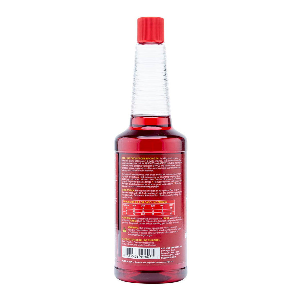 RED LINE 40603 Two-Stroke Oil Racing Synthetic - 16 Ounce Engine & Performance