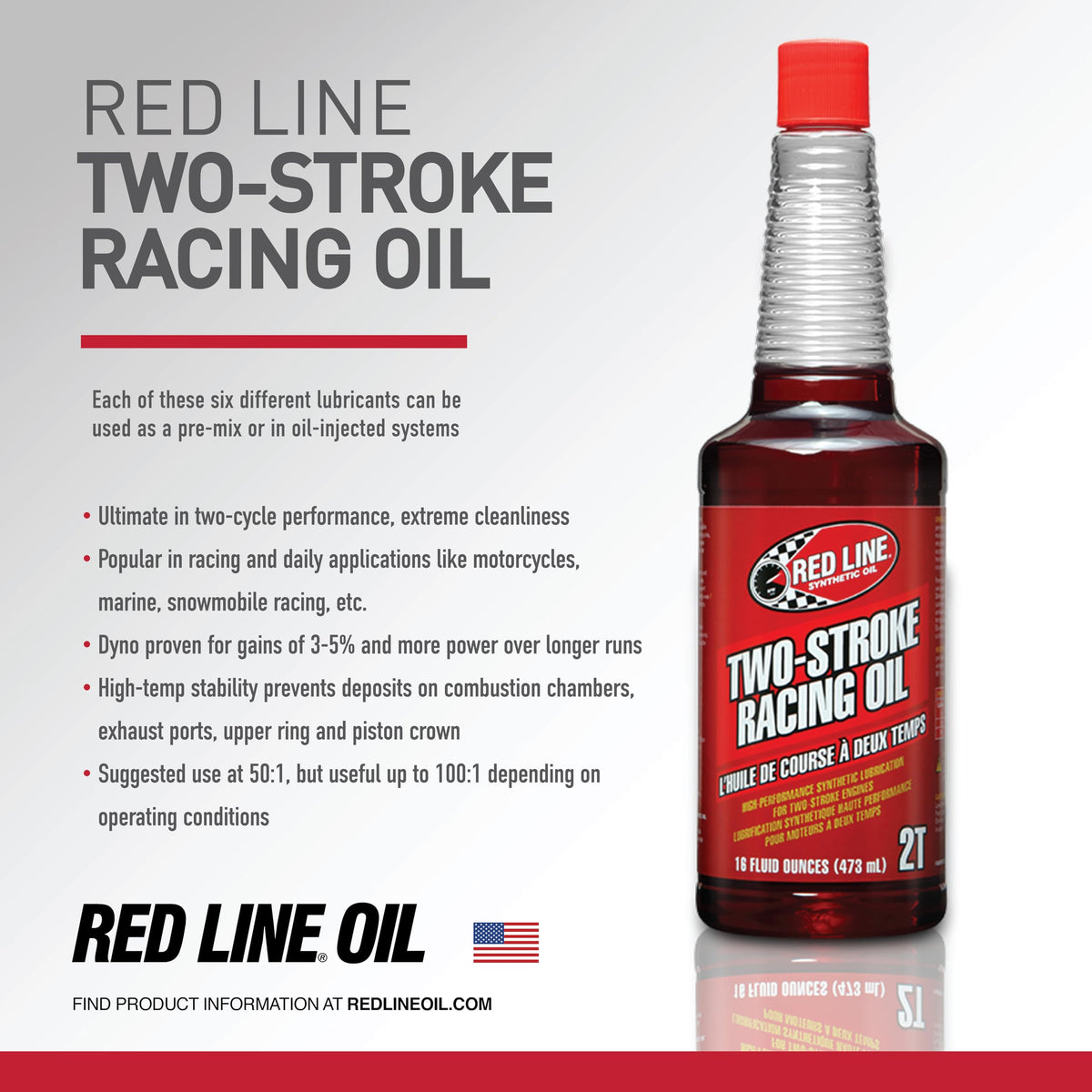RED LINE 40603 Two-Stroke Oil Racing Synthetic - 16 Ounce Engine & Performance