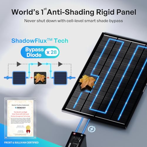 RENOGY 12V 200 Watt Solar Panel ShadowFlux Solar Panels, N-Type Anti-Shading Panels for 12V/24V S...