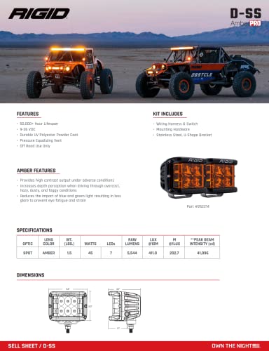 RIGID IND 32189 COVER D-SS SERIES AMBER PRO