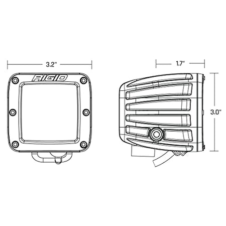 RIGID IND 504815 D-SERIES PRO SAE FOG WHITE PAIR