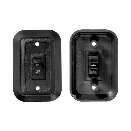 RV DESIGNER S652 Wall Plate Switch, Single, Black, 3.53 x 2.39, On/Off - SPST RV & Camper