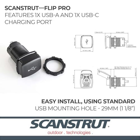 SCANSTRUT SC-USB-F1 SCUSBF1 FLIP PRO FAST CHARGE DUAL USB SOCKE Engine & Performance
