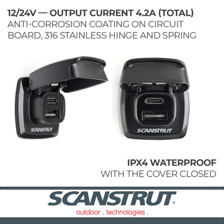 SCANSTRUT SC-USB-F1 SCUSBF1 FLIP PRO FAST CHARGE DUAL USB SOCKE Engine & Performance
