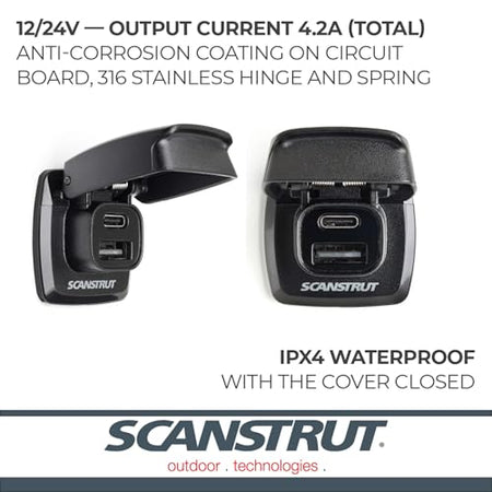 SCANSTRUT SCUSBF1 FLIP PRO FAST CHARGE DUAL USB SOCKE