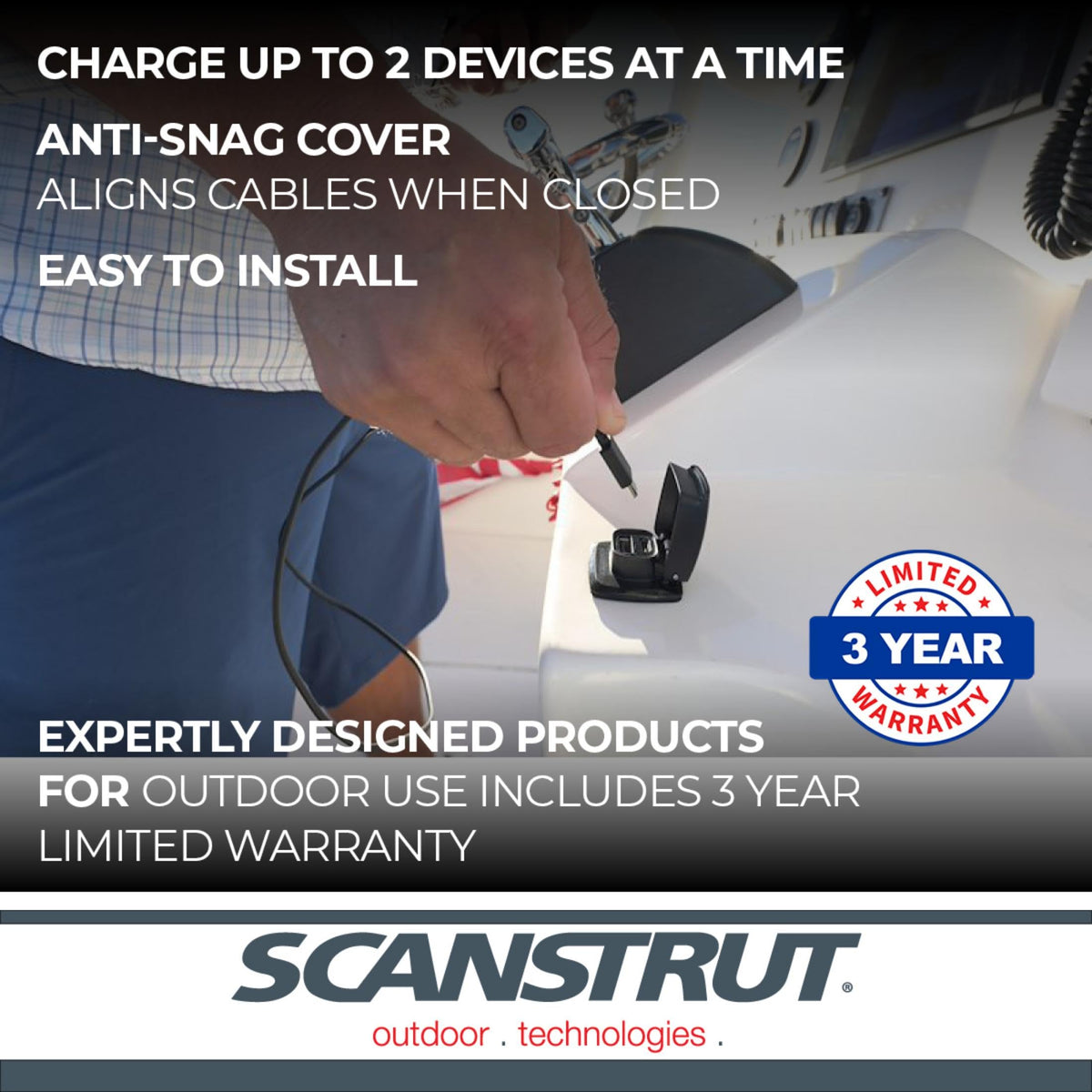 SCANSTRUT SCUSBF1 FLIP PRO FAST CHARGE DUAL USB SOCKE