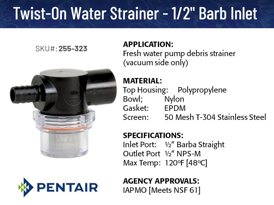 SHURFLO 255323 TWIST-ON STRAINER