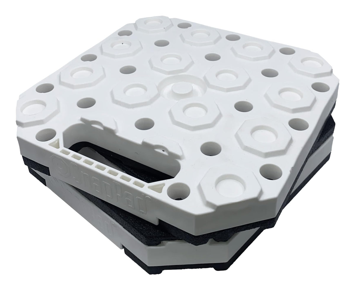 SNAPPAD STK2-WHITE StakPad RV Leveling Blocks – Precise Fit for Class A, B & C Motorho...