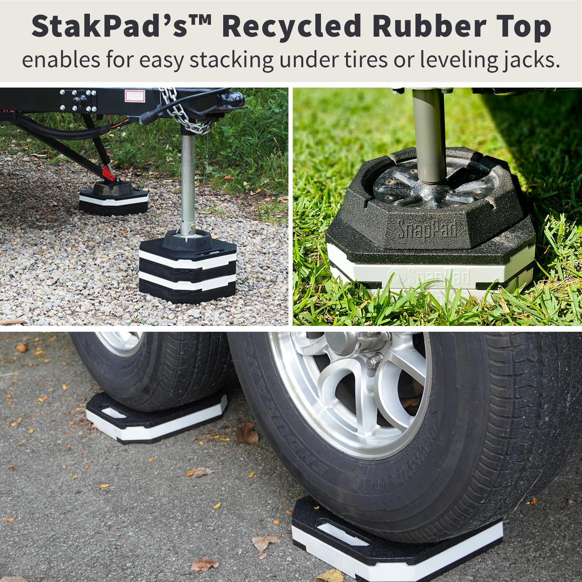 SNAPPAD STK2-WHITE StakPad RV Leveling Blocks – Precise Fit for Class A, B & C Motorho...