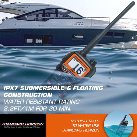 STANDARD HX210 Horizon  6W Floating Handheld Marine VHF Transceiver