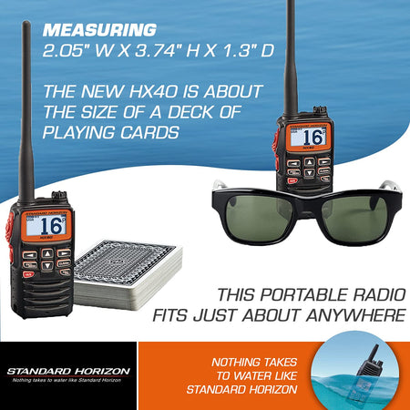 STANDARD HX40 VHF-HH 6W ULTRA COMPACT W/FM RCVR.