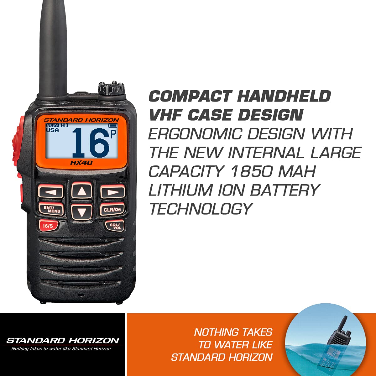 STANDARD HX40 VHF-HH 6W ULTRA COMPACT W/FM RCVR.