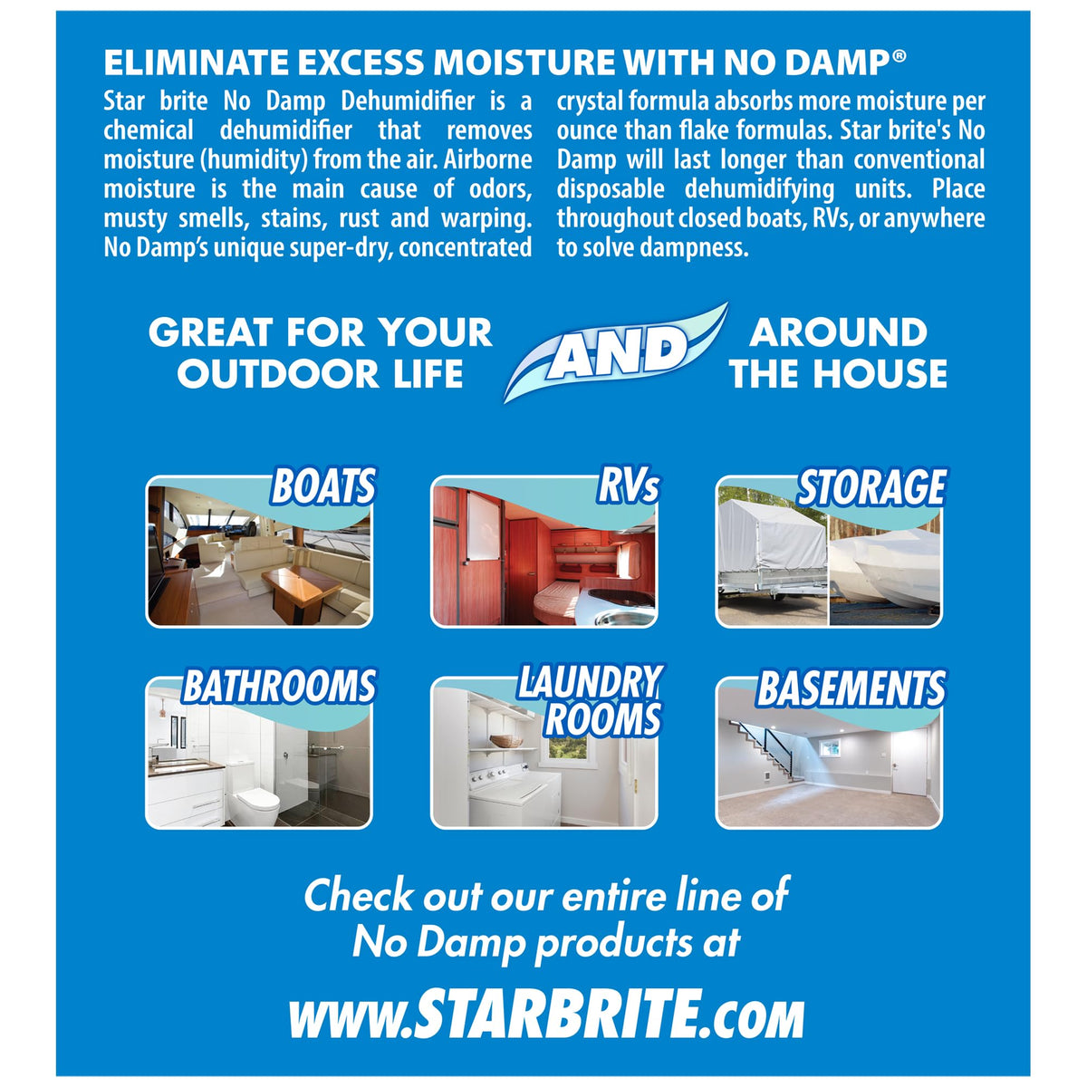 STAR BRITE 085412 No Damp Moisture Absorber & Dehumidifier Marine & Electronics