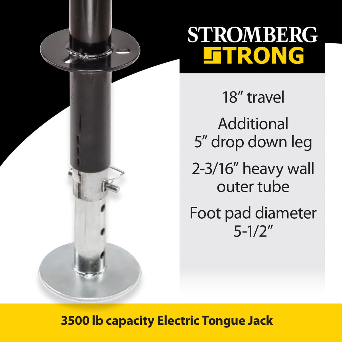 STROMBER JET-3755 g Carlson Electric Tongue Jack - Heavy Duty Jack with Motor Protec... RV & Camper