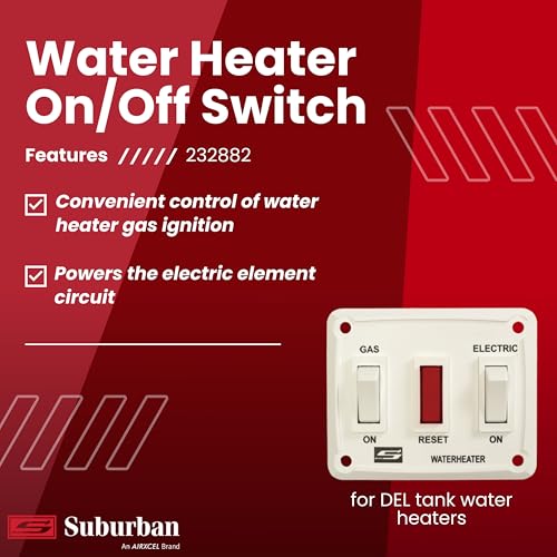 SUBURBAN MFG 232882 Suburban DEL RV Water Heater ON/OFF Wall Switch, White RV & Camper