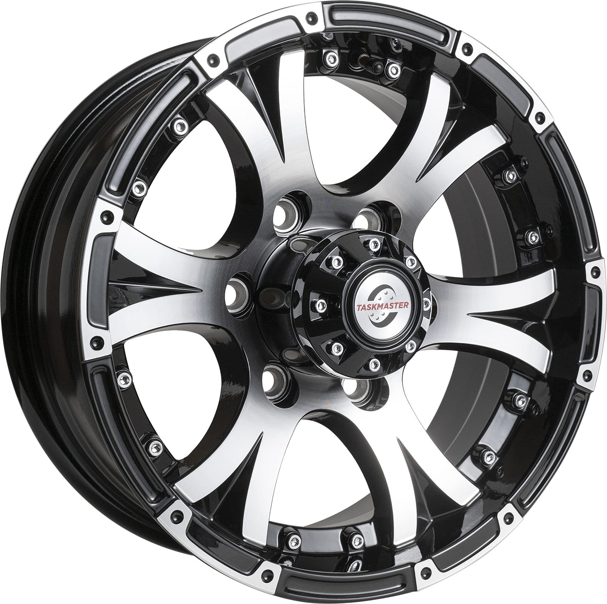 TASKMASTER AX02560655BMFL Viking Aluminum Trailer Wheel 15x6 6 Lug on 5.5 Black Machined Face...