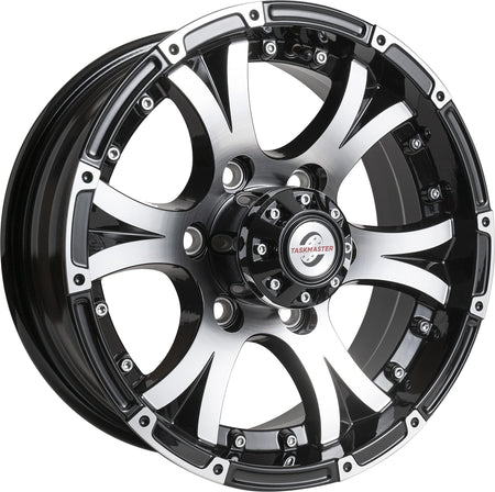 TASKMASTER AX02560655BMFL Viking Aluminum Trailer Wheel 15x6 6 Lug on 5.5 Black Machined Face...