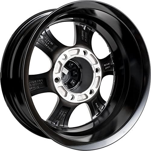 TASKMASTER AX02560655BMFL Viking Aluminum Trailer Wheel 15x6 6 Lug on 5.5 Black Machined Face...