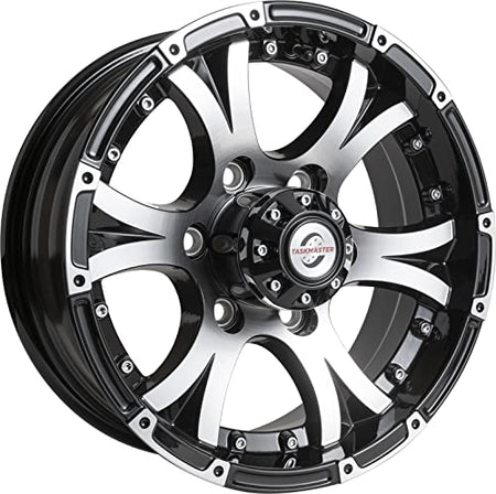 TASKMASTER AX02560655BMFL Viking Aluminum Trailer Wheel 15x6 6 Lug on 5.5 Black Machined Face...