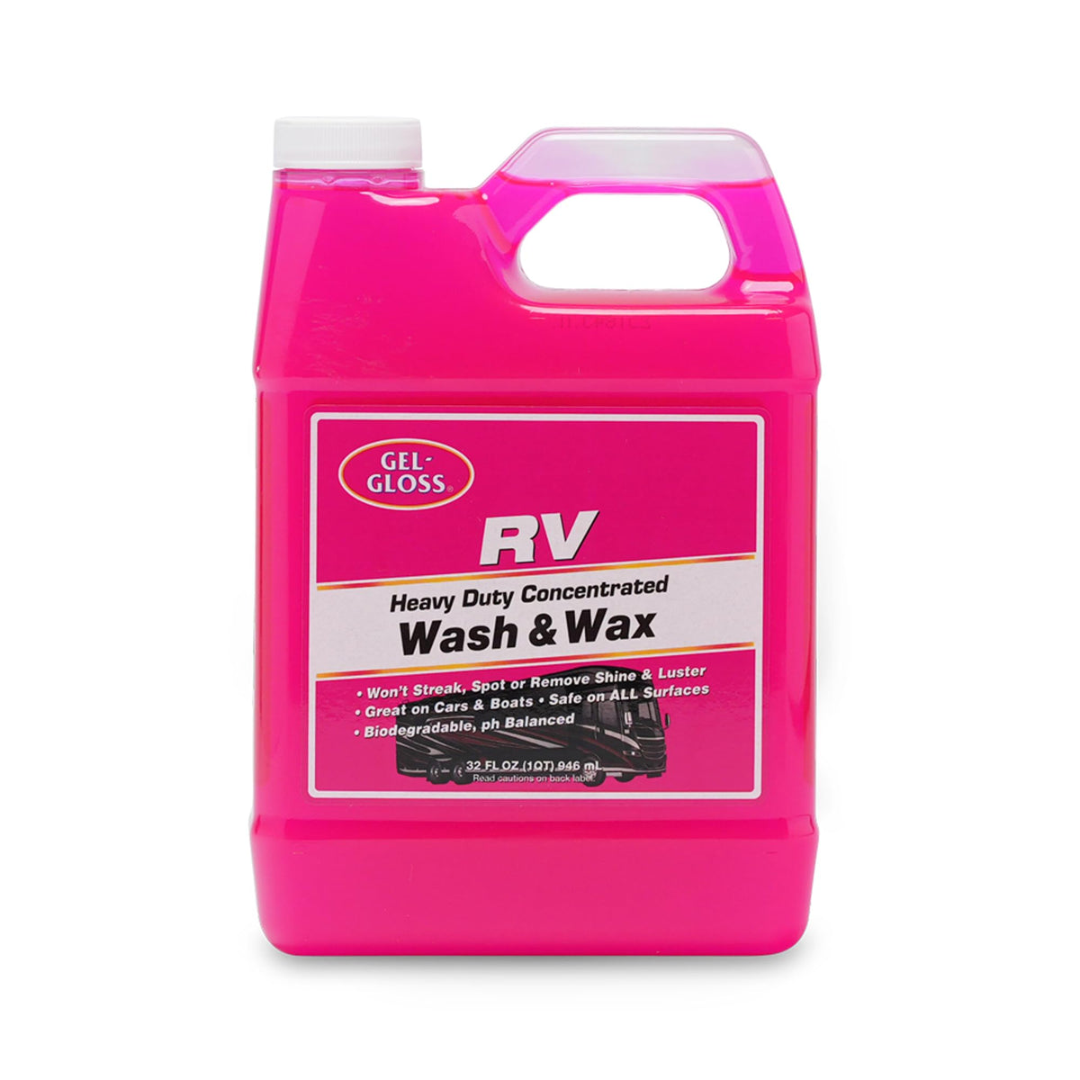 TR Gel GLOSS RV Wash & Wax - Clean, Streak-Free Finish, Reduced Water Spotting, pH Neutral, Concentrated