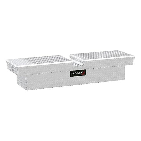 Trailfx TrailFX Truck Tool Box Crossover Standard Single Lid Diamond Tread Bright Polished 16 Gauge Aluminum