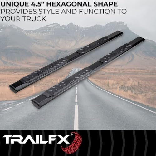 TRAILFX AL4009B Nerf Bars Fits 2009-2018 Ram 1500 Crew Cab Titanium Black Powder Co...