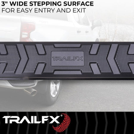 TRAILFX AL4009B Nerf Bars Fits 2009-2018 Ram 1500 Crew Cab Titanium Black Powder Co...