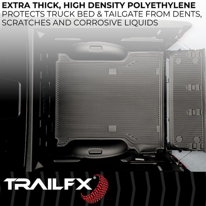 TRAILFX F8U99X Bed Liner , Drop-in, Under Rail, Black, High-Density Polyethylene, ...