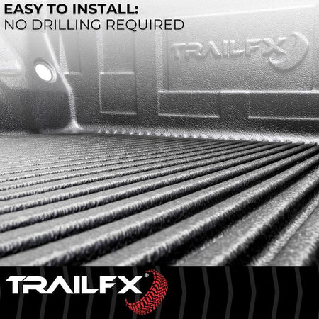 TRAILFX F8U99X Bed Liner , Drop-in, Under Rail, Black, High-Density Polyethylene, ...