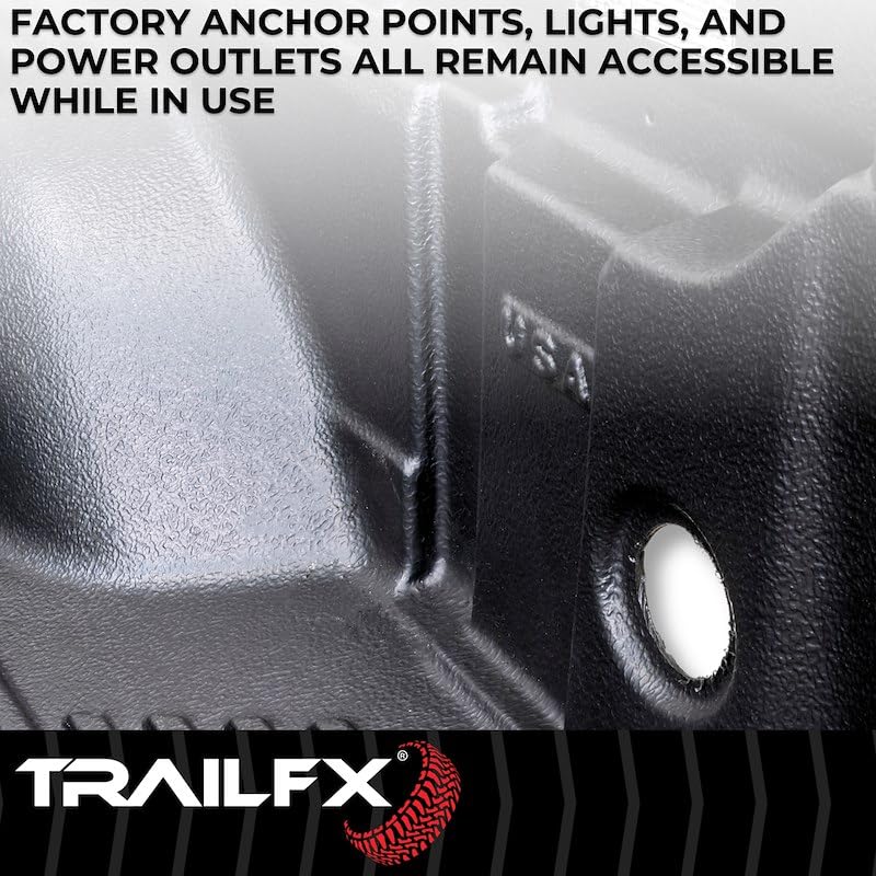 TRAILFX F8U99X Bed Liner , Drop-in, Under Rail, Black, High-Density Polyethylene, ...