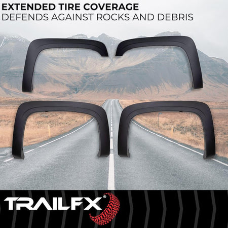 TRAILFX TFC3001OE OE Style Fender Flares Smooth Black Set of 4 for Chevrolet Silverad...