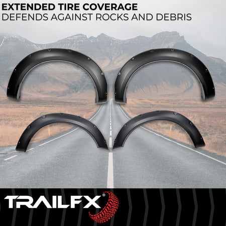 Trailfx TrailFX Pocket Fender Flares Fits 2023-2025 Ford F-250 Super Duty Black Plastic Fenders 2" Tire