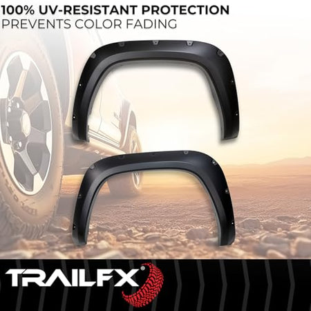 Trailfx TrailFX TFT3004S Pocket Fender Flares Fits 2022-2025 Toyota Tundra Smooth Black Paintable 1.75"